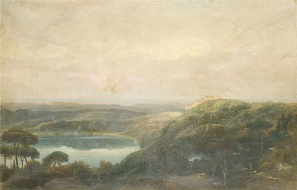 Carlo Labruzzi,Vue du lac de Nemi en regardant vers Genzano ( ?, avant 1817, date indéterminée)